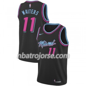 Män Miami Heat Tröja Dion Waiters 11 2018-19 Nike City Edition Svart Swingman